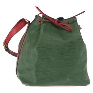 LOUIS VUITTON Epi Petit Noe Shoulder Bag Bicolor Green Red M44147 LV Auth 157957